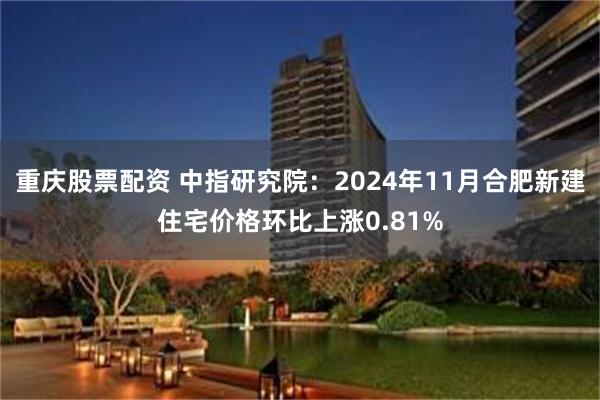 重庆股票配资 中指研究院：2024年11月合肥新建住宅价格环比上涨0.81%