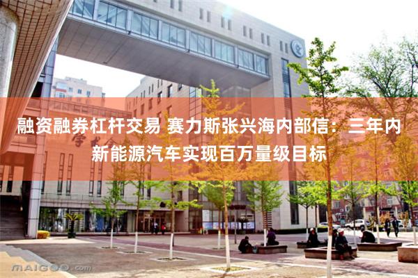 融资融券杠杆交易 赛力斯张兴海内部信：三年内新能源汽车实现百万量级目标