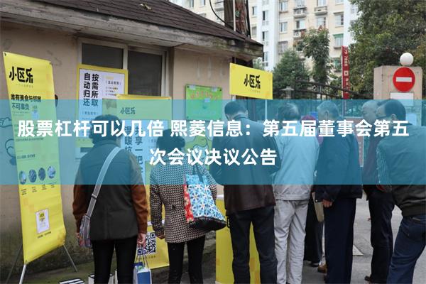 股票杠杆可以几倍 熙菱信息：第五届董事会第五次会议决议公告