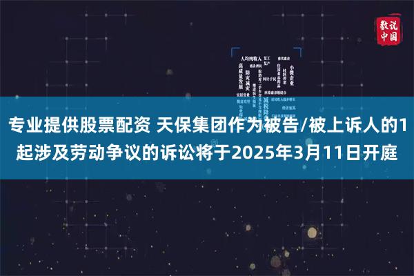 专业提供股票配资 天保集团作为被告/被上诉人的1起涉及劳动争议的诉讼将于2025年3月11日开庭