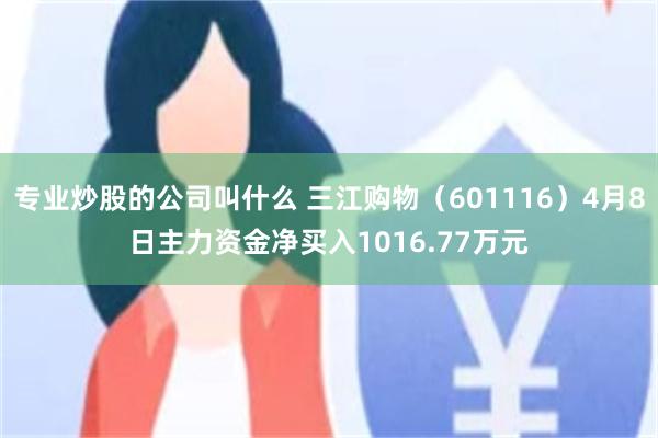 专业炒股的公司叫什么 三江购物（601116）4月8日主力资金净买入1016.77万元