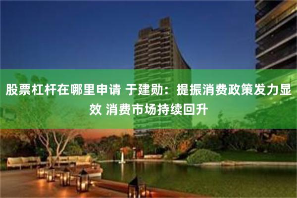股票杠杆在哪里申请 于建勋：提振消费政策发力显效 消费市场持续回升