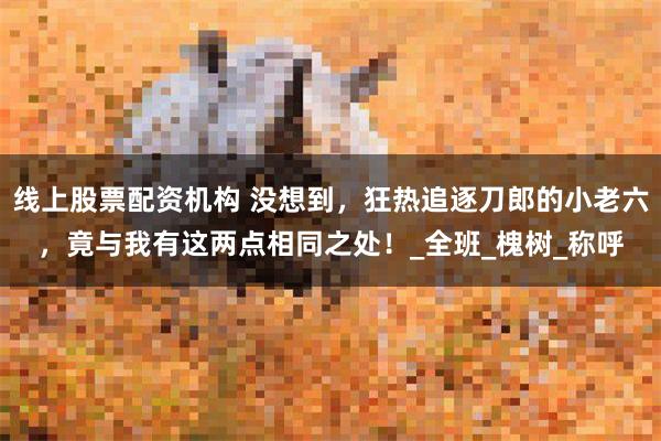 线上股票配资机构 没想到，狂热追逐刀郎的小老六，竟与我有这两点相同之处！_全班_槐树_称呼
