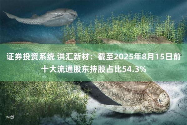证券投资系统 洪汇新材：截至2025年8月15日前十大流通股东持股占比54.3%