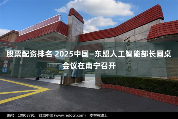 股票配资排名 2025中国—东盟人工智能部长圆桌会议在南宁召开